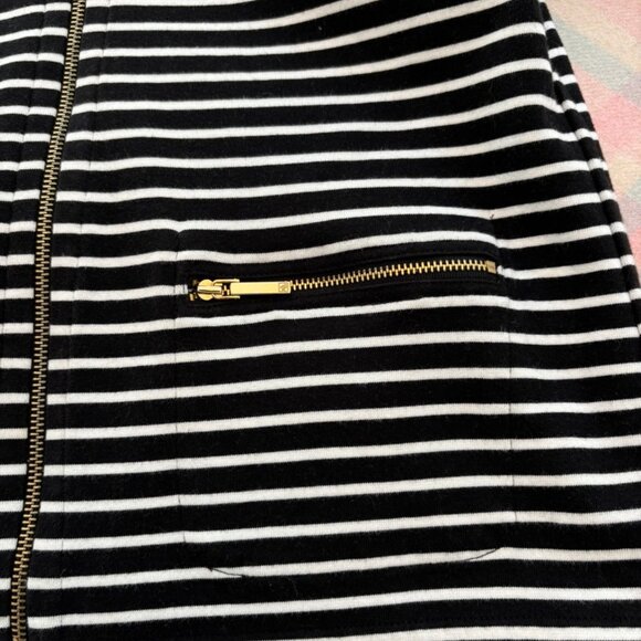 LAUREN RALPH LAUREN Black & White Reversible Striped Jacket Zip Front - Picture 6 of 8